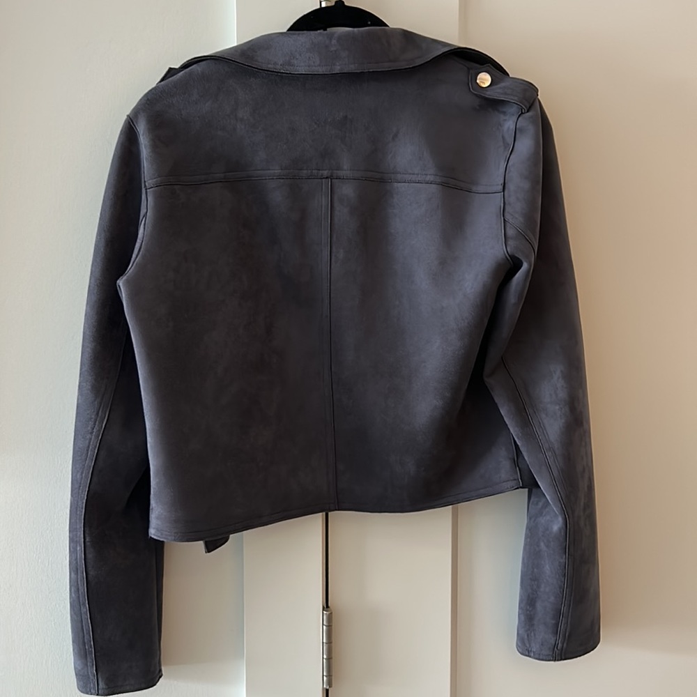 Anthropologie Gray Suede Bomber Jacket - Picture 4 of 4